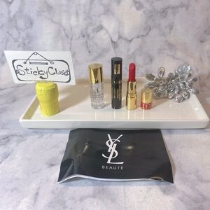 Yves Saint Laurent Beauty Gift Set-Touche Eclat Primer,Mascara,Lipstick-3pc-NEW